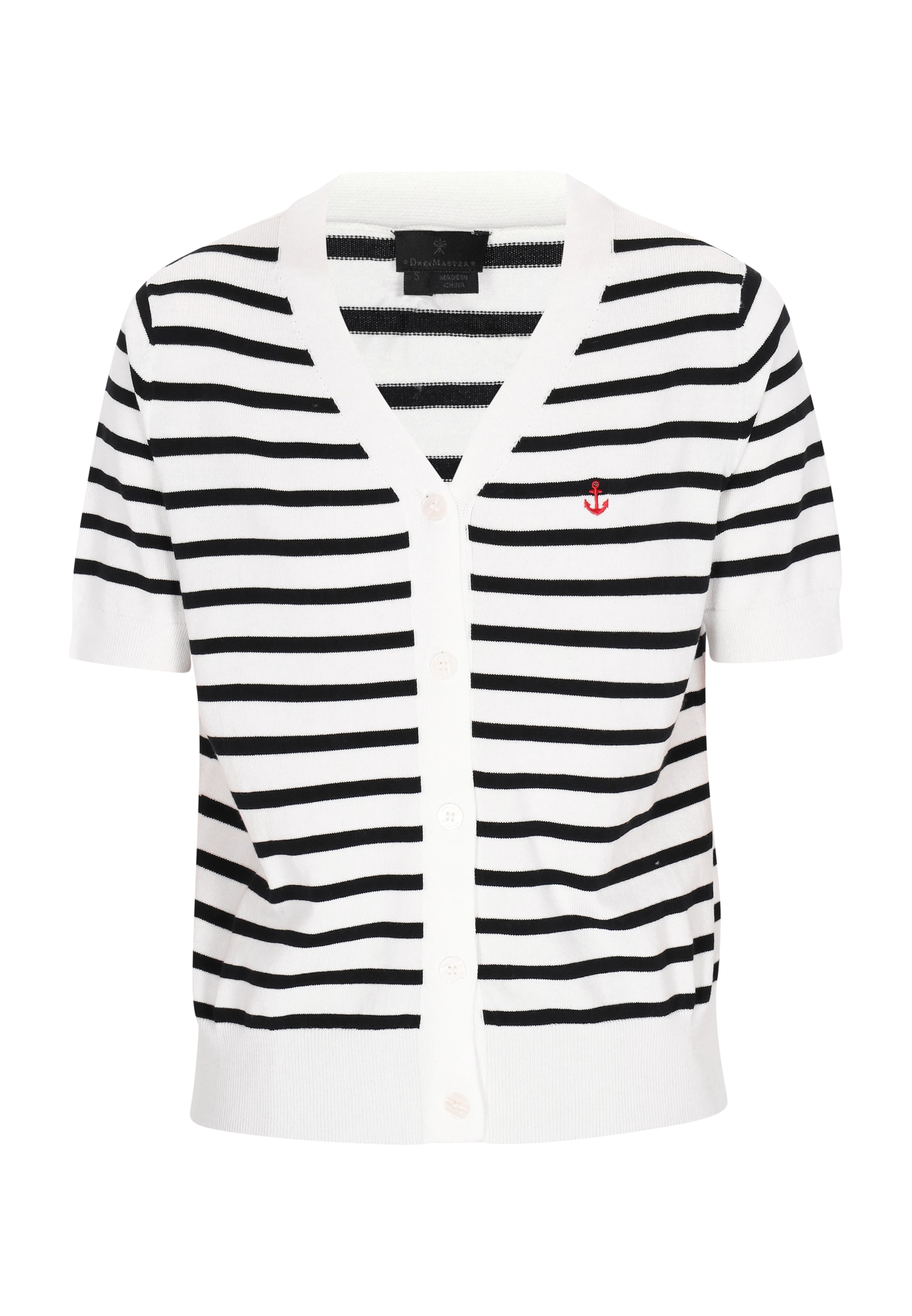 DreiMaster Klassik Strickjacke 'Classic Look' in Weiß: Vorderseite