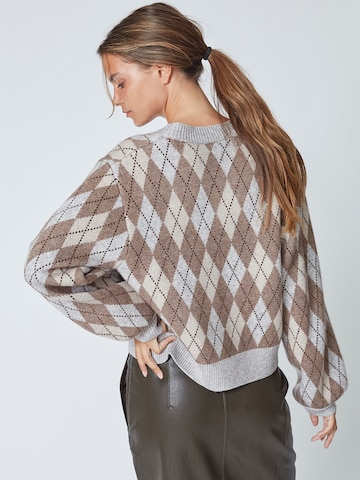 co'couture Gebreid vest 'Row' in Bruin