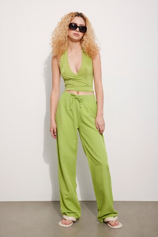 Envii Wide leg Broek 'Onyx' in Groen