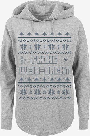 F4NT4STIC Sweatshirt 'Frohe Wein-Nacht' in Grau: predná strana