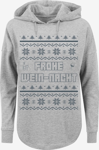 F4NT4STIC Sweatshirt 'Frohe Wein-Nacht' in Grey: front