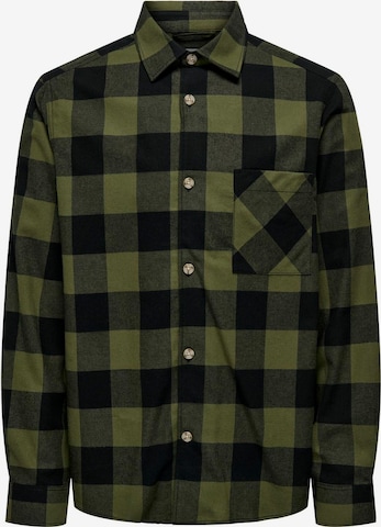 Only & Sons Button Up Shirt 'MASON' in Green: front