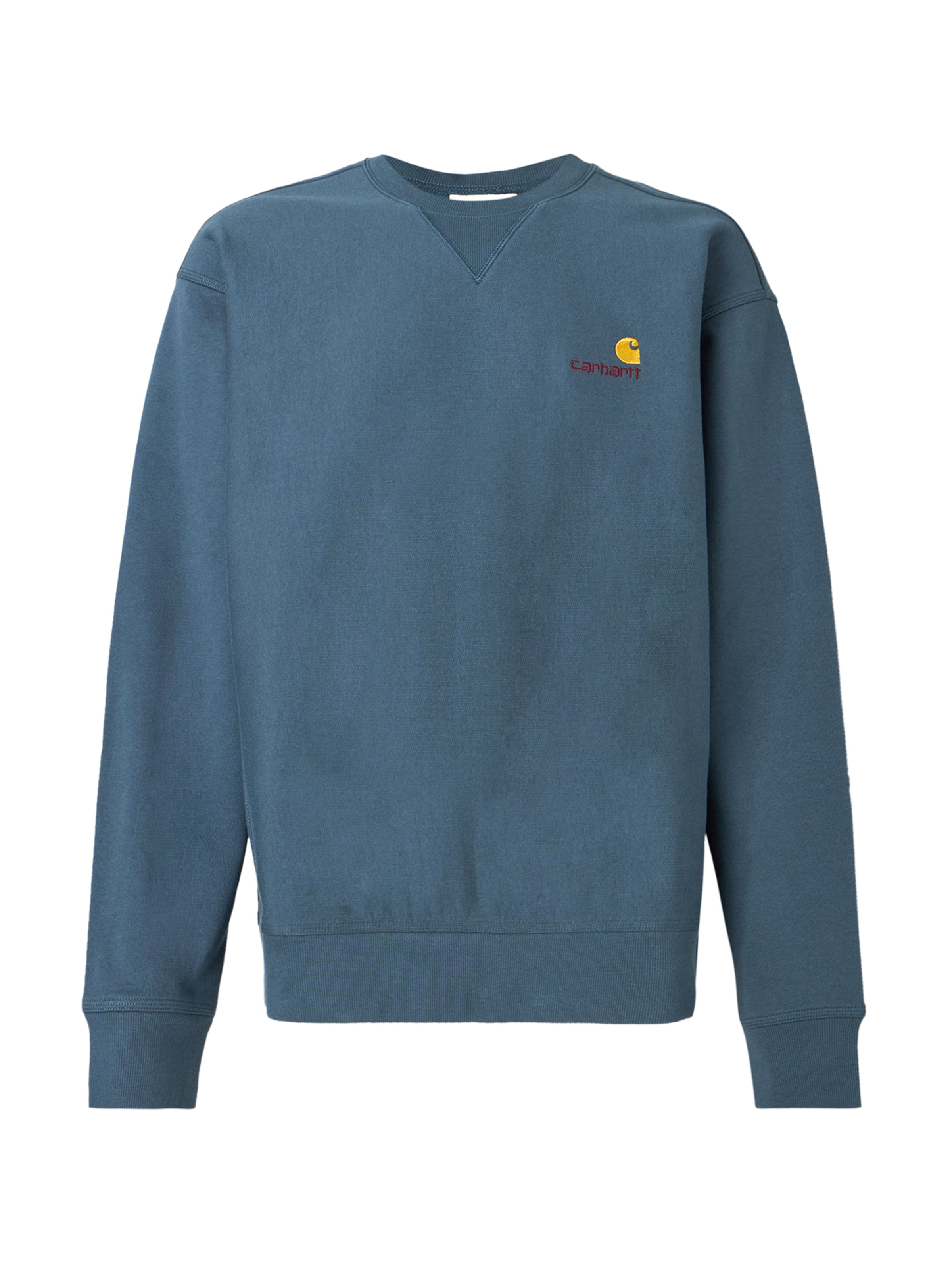 Carhartt WIP - Sweatshirt &#x27;American Script&#x27; em azul: frente
