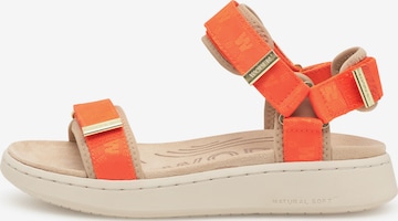 WODEN Sandaler 'Line Woven' i orange: forside