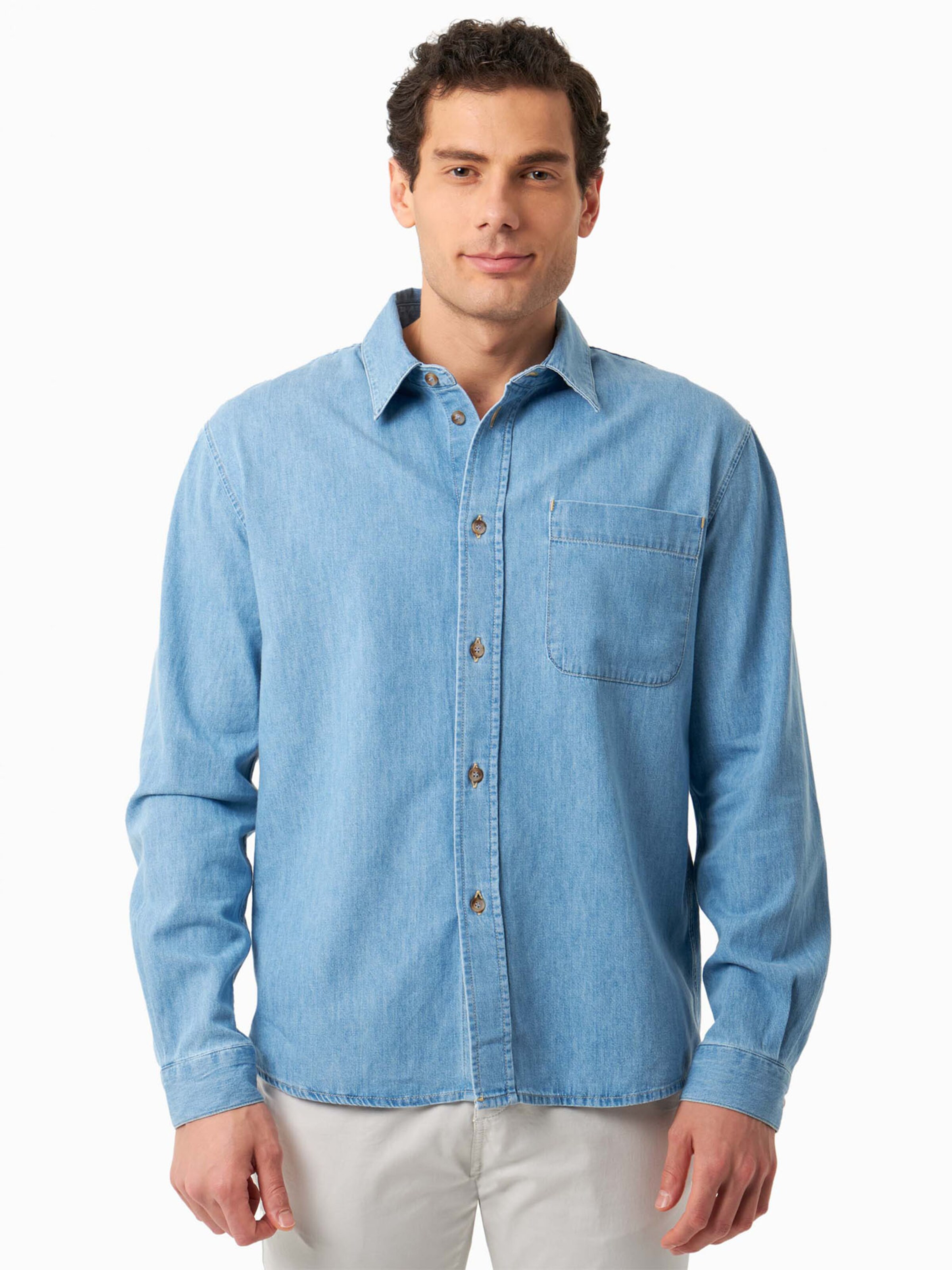 Organication Regular Fit Hemd in Blau: Vorderseite