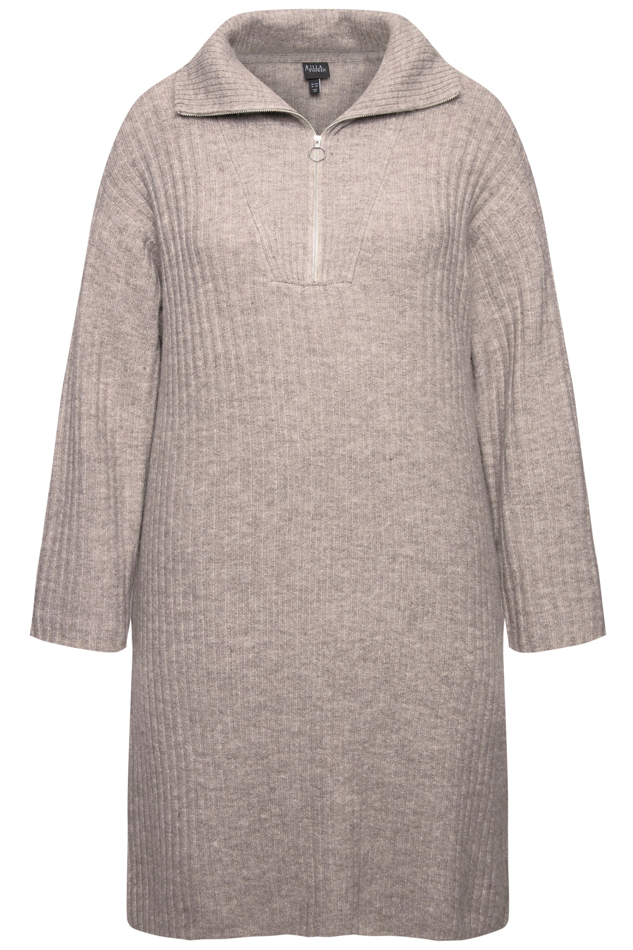 Ulla Popken Gebreide jurk in Beige: voorkant