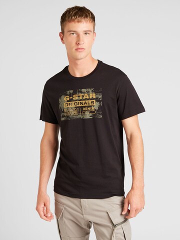 T-Shirt G-Star RAW en noir : devant