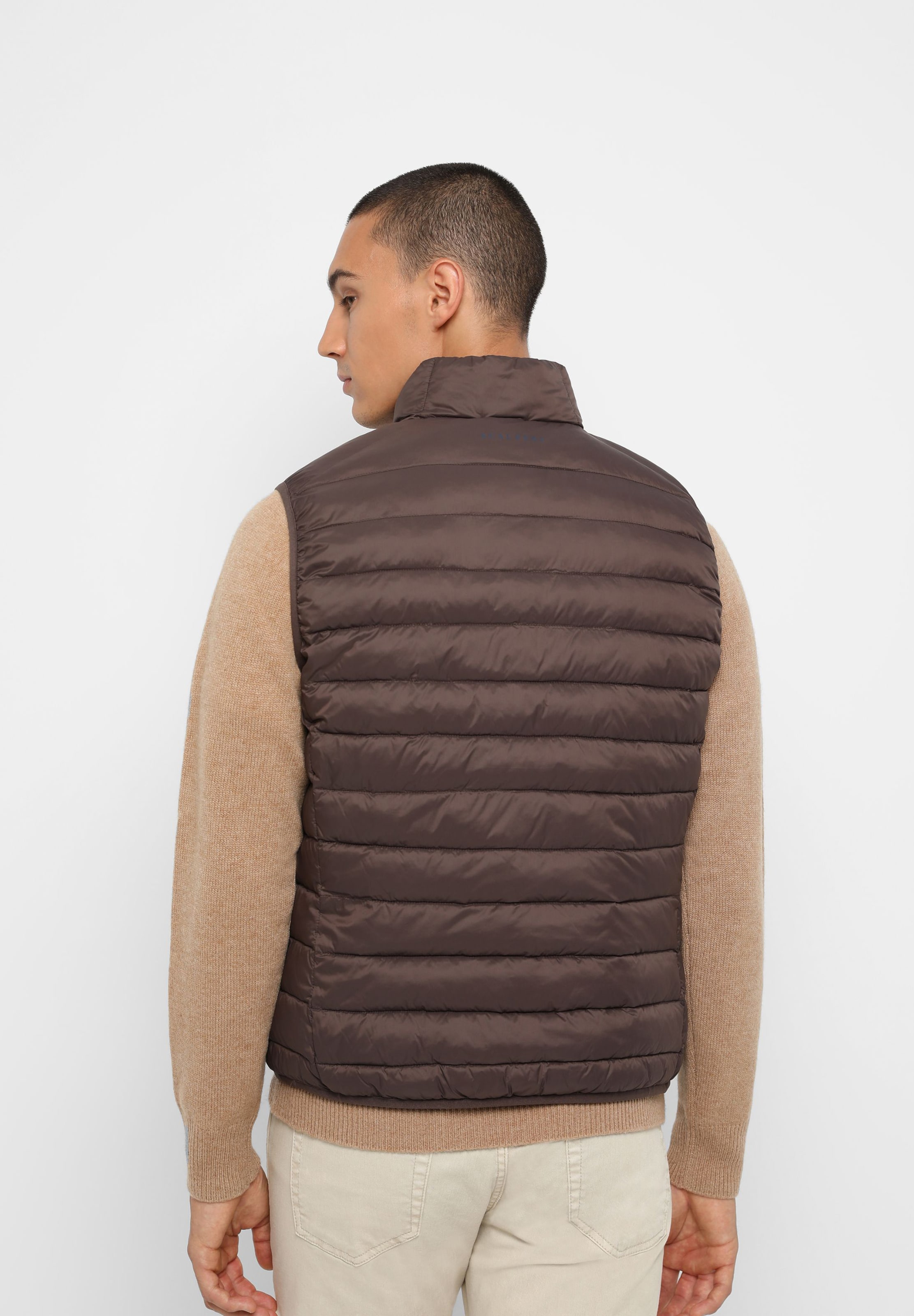 UFQVg Giacche Scalpers Gilet in Marrone Scuro 