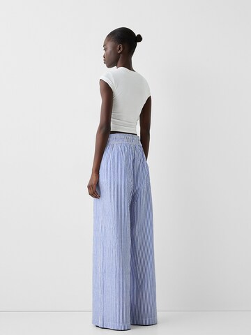 Bershka Wide leg Trousers in Blue