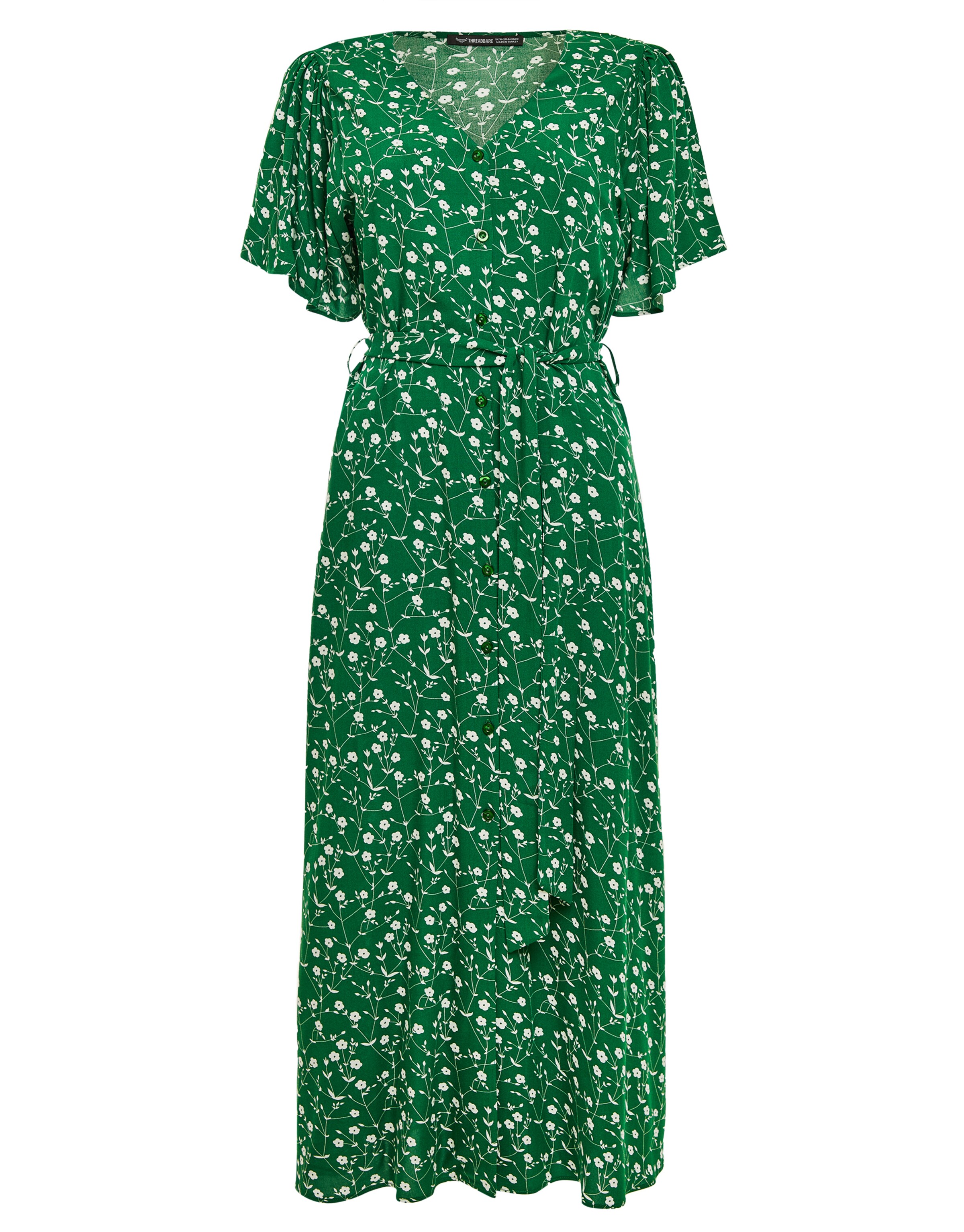 Threadbare Kleid 'Fruit' in Grün: Vorderseite