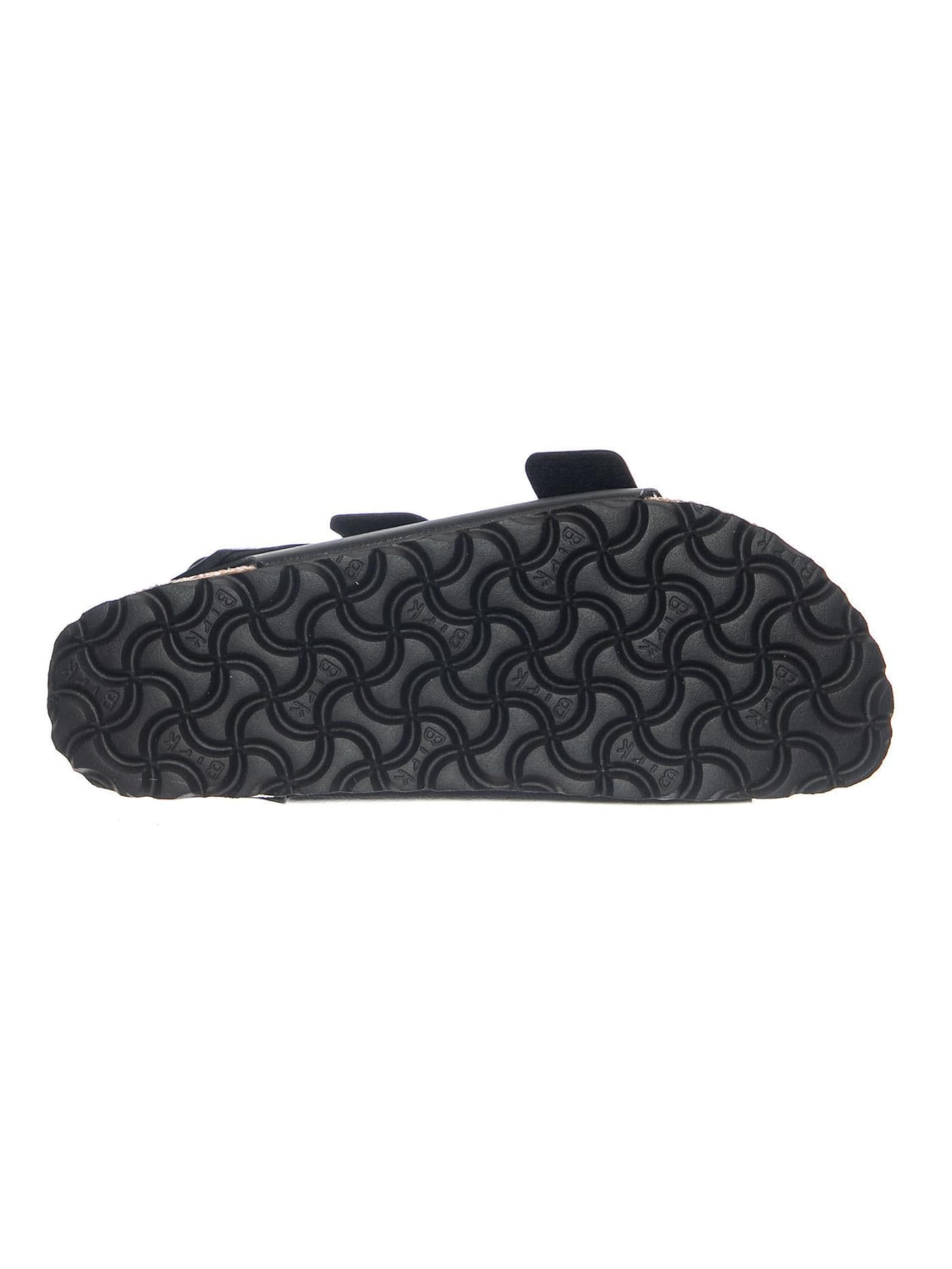 BIRKENSTOCK Sandały 'Milano Birko Flor Black Narrow Fit' w kolorze czarny
