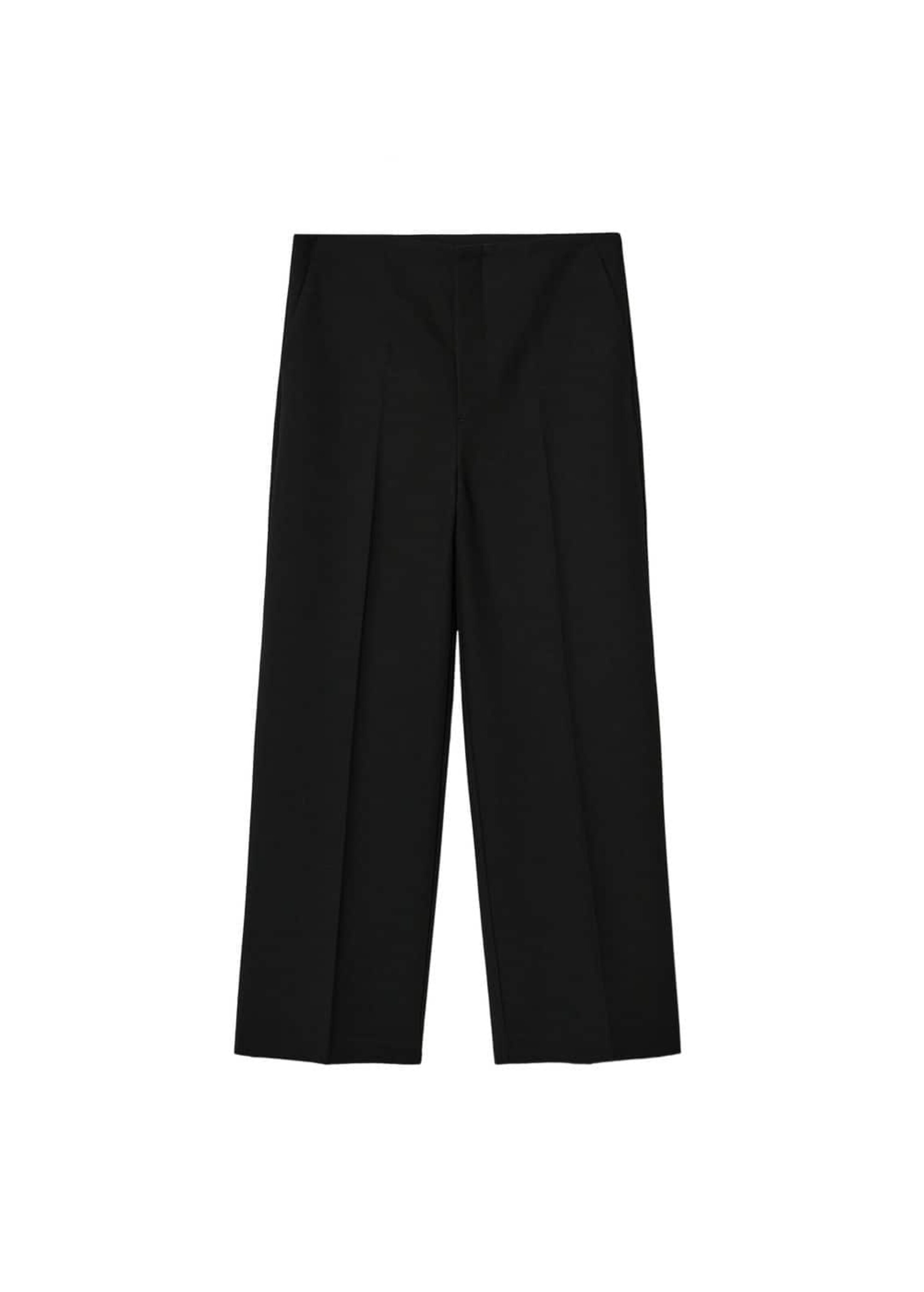 MANGO Bő szár Ráncos nadrág 'Rita' - fekete: elől