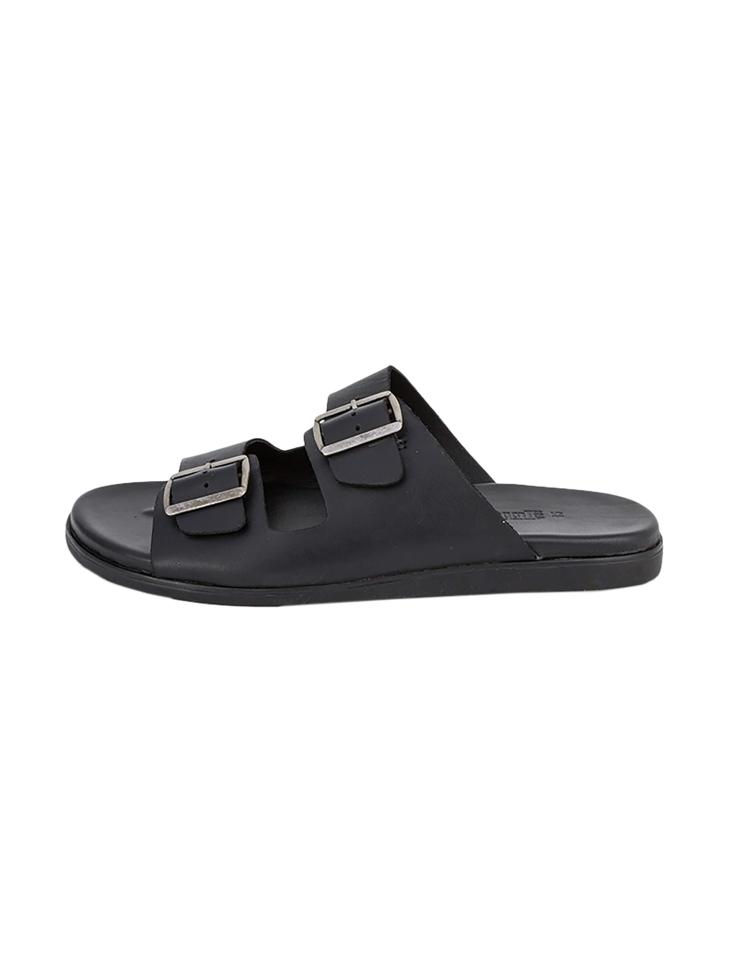 Les Tropéziennes Muiltjes 'Leder-Pantoletten „Even“' in Zwart: voorkant