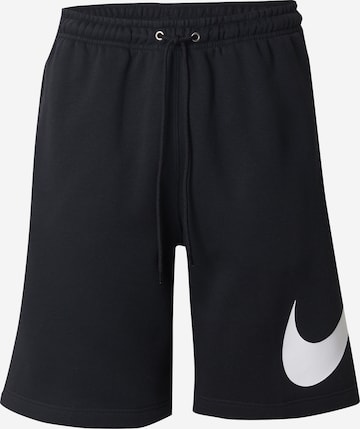 Nike SportswearLoosefit Hlače 'Club' - crna boja: prednji dio