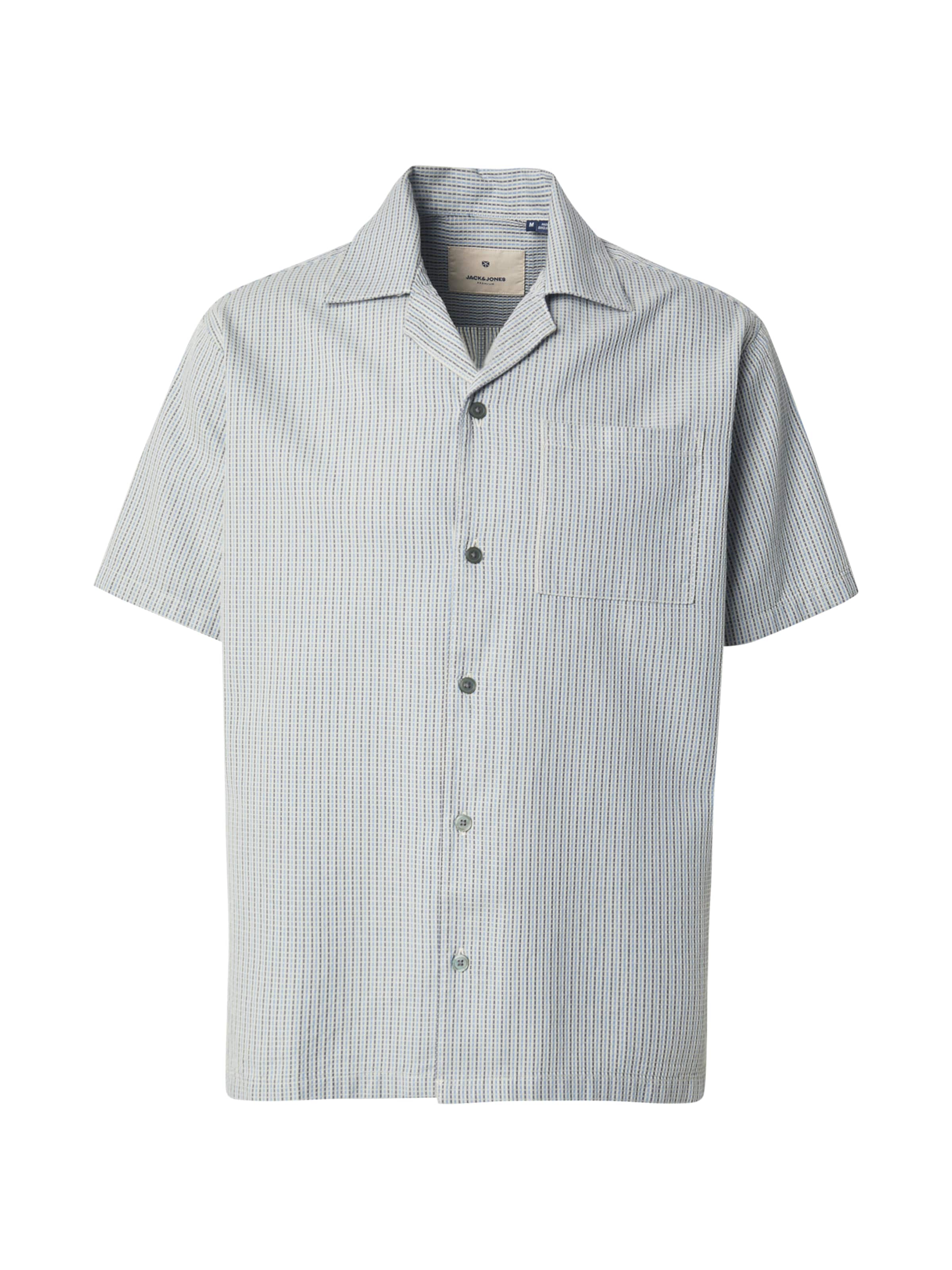 Jack & Jones Premium Overhemd 'JPRBLULOUIS' in de kleur Blauw / Lichtblauw / Bruin, Productweergave