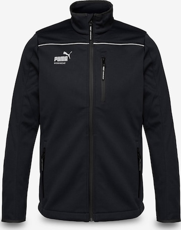 PUMA Workwear Outdoor jacket 'Puma Workwear Essentials Softshelljacke' in Black: front