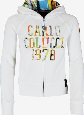 Carlo Colucci Sweatjacke 'Carletto' in Weiß: predná strana