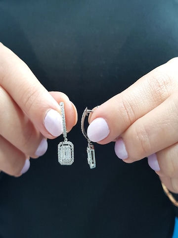 EinStein Diamant Earrings 'Creole' in Silver