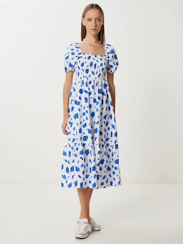 Happiness İstanbul Jurk 'Midi' in Blauw: voorkant