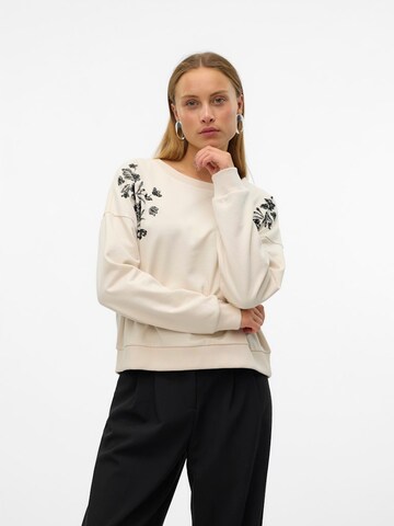 VERO MODA Μπλούζα φούτερ 'VMHELEN TRINA' σε μπεζ: μπροστά