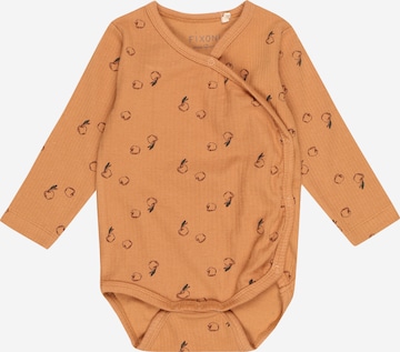 Fixoni - Pijama entero/body en marrón: frente