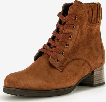 GABOR Lace-Up Ankle Boots in Brown: front