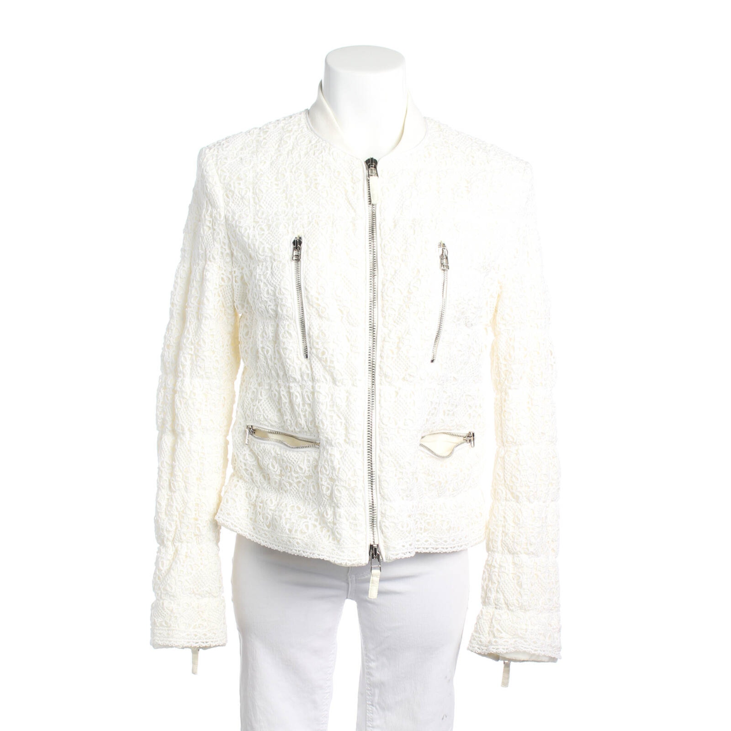 Ermanno Scervino Übergangsjacke S in Weiß: Vorderseite