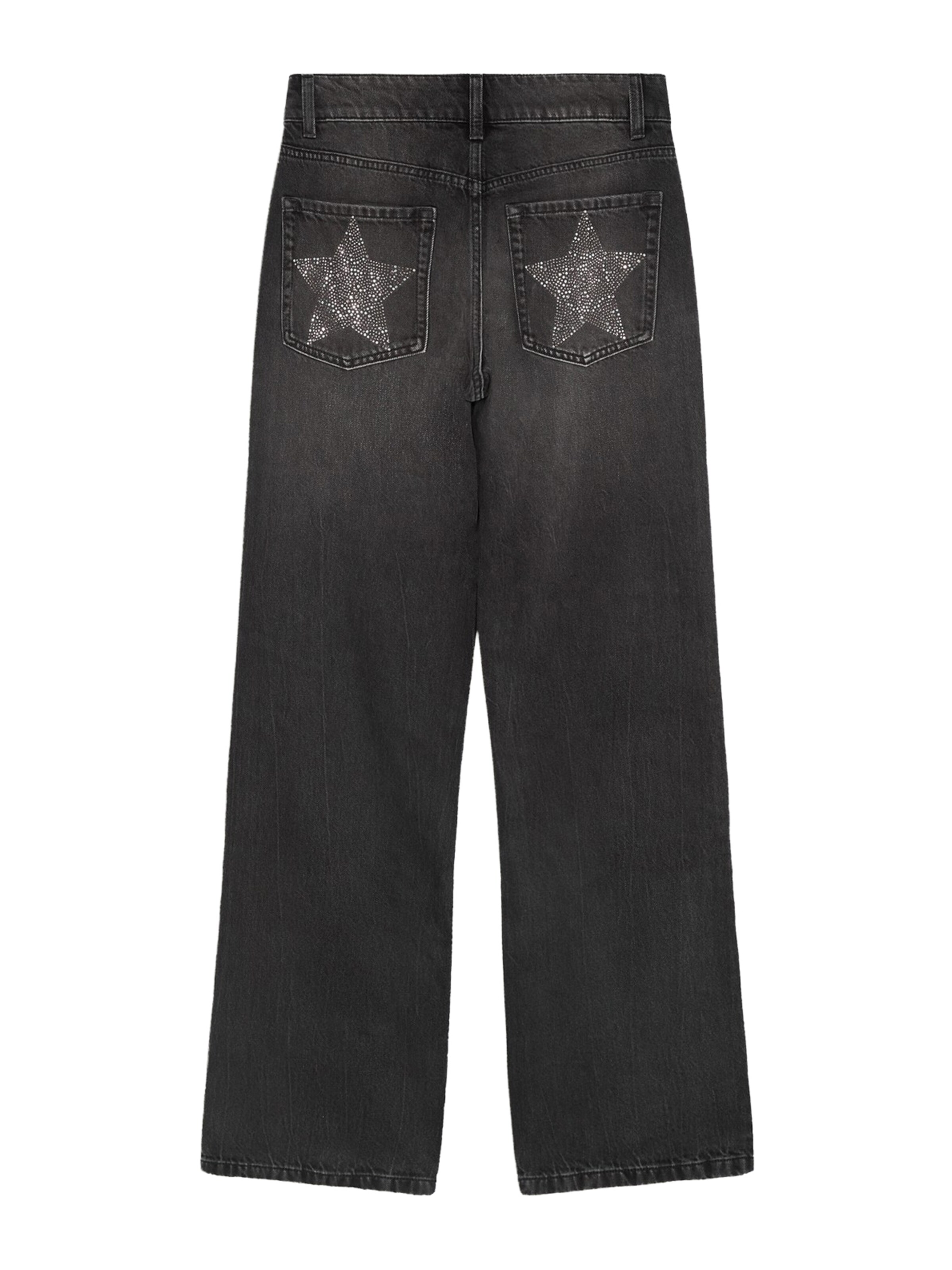 Bershka Wide leg Jeans in Zwart: terug