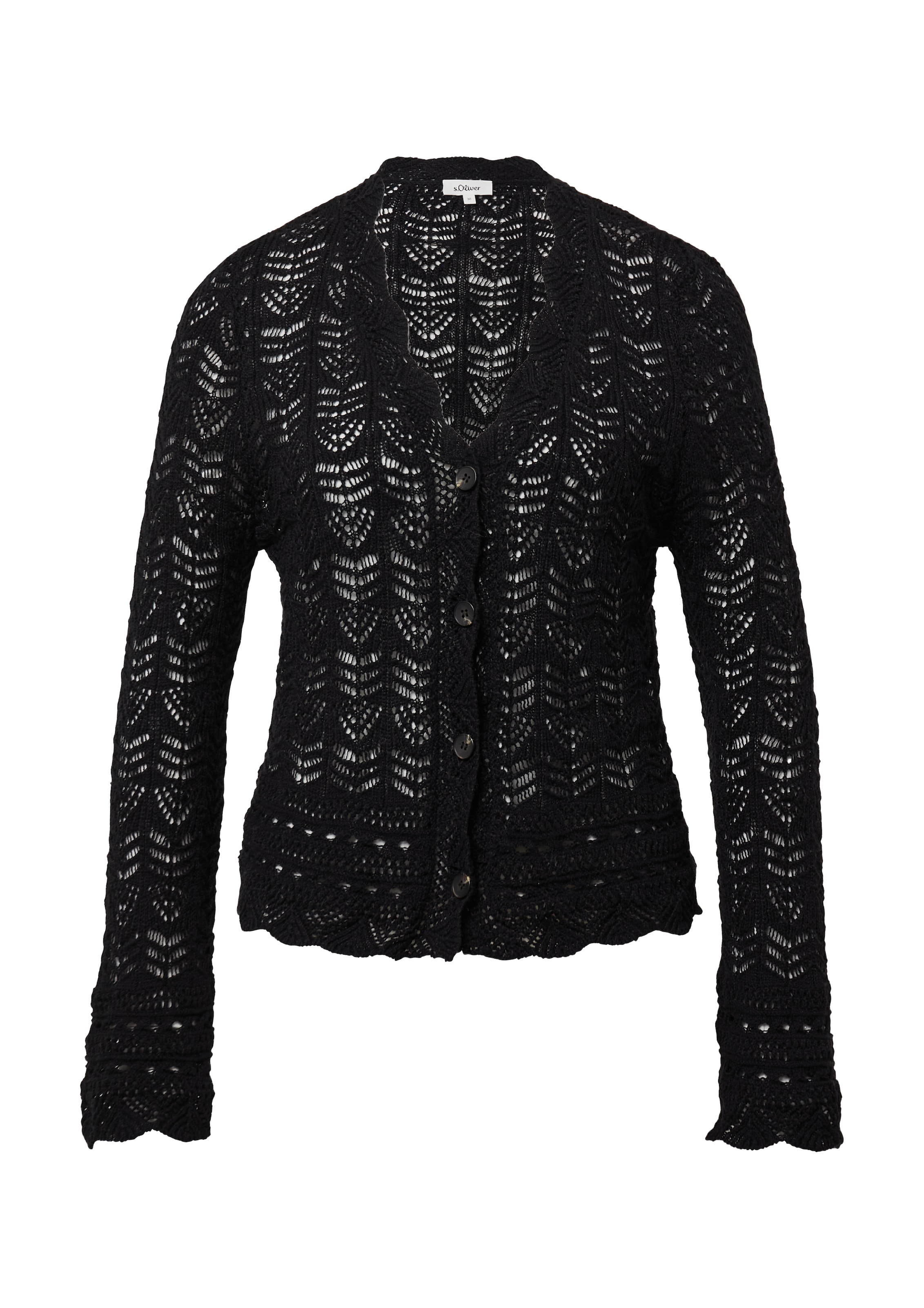 s.Oliver Strickjacke in Schwarz: Vorderseite