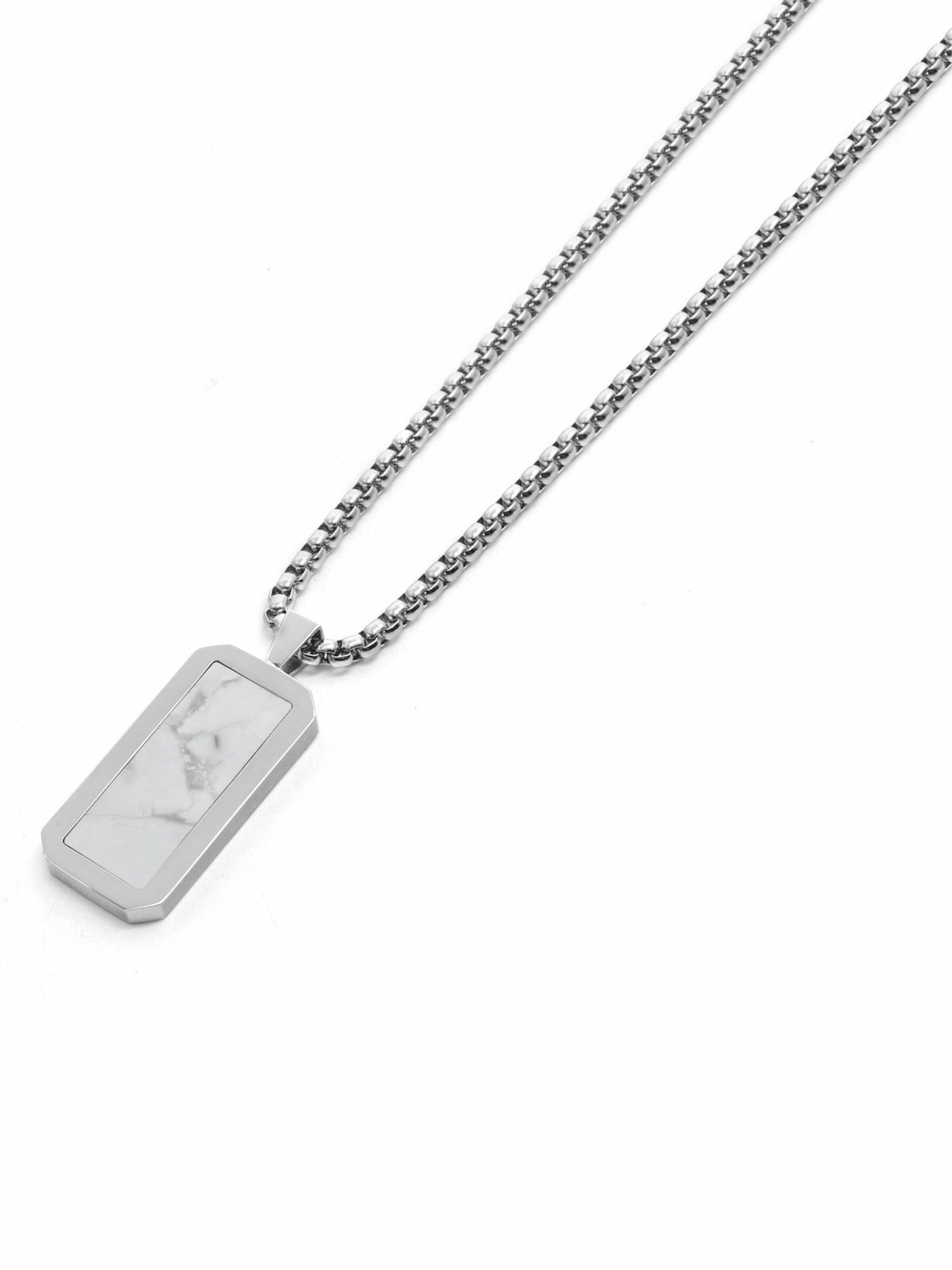 Chaîne 'Rectangle Pendant' GT Collection en blanc