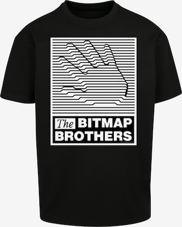 F4NT4STIC Shirt 'Bitmap Bros Retro Gaming SEVENSQUARED' in Schwarz: predná strana