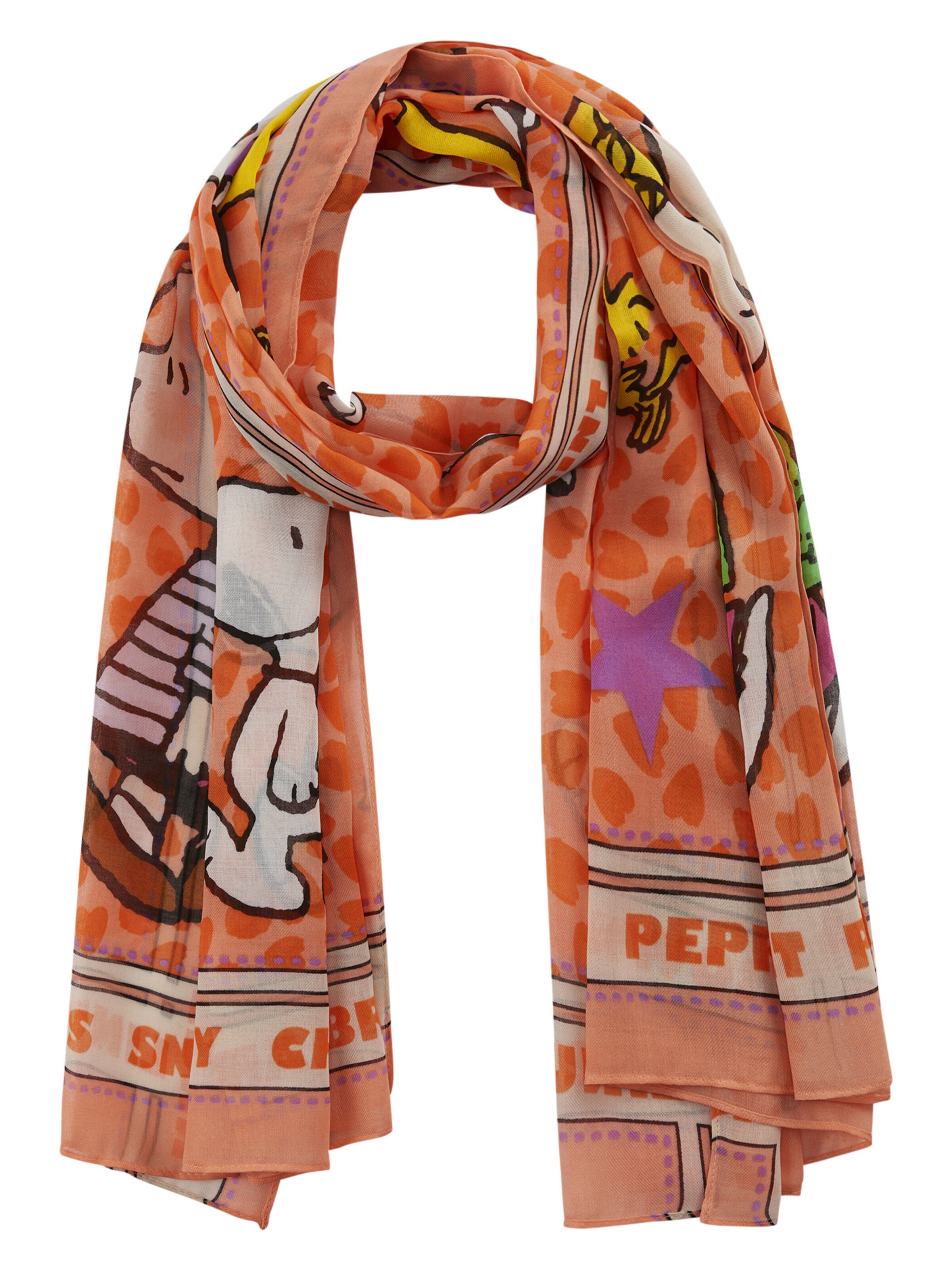 CODELLO Schal 'PEANUTS' in Orange: Vorderseite