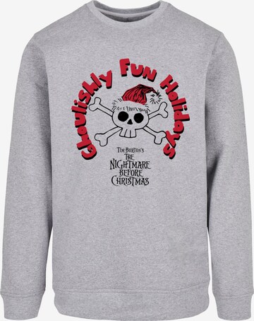 ABSOLUTE CULT Sweatshirt 'The Nightmare Before Christmas - Ghoulishly Fun Holidays' in Grijs: voorkant