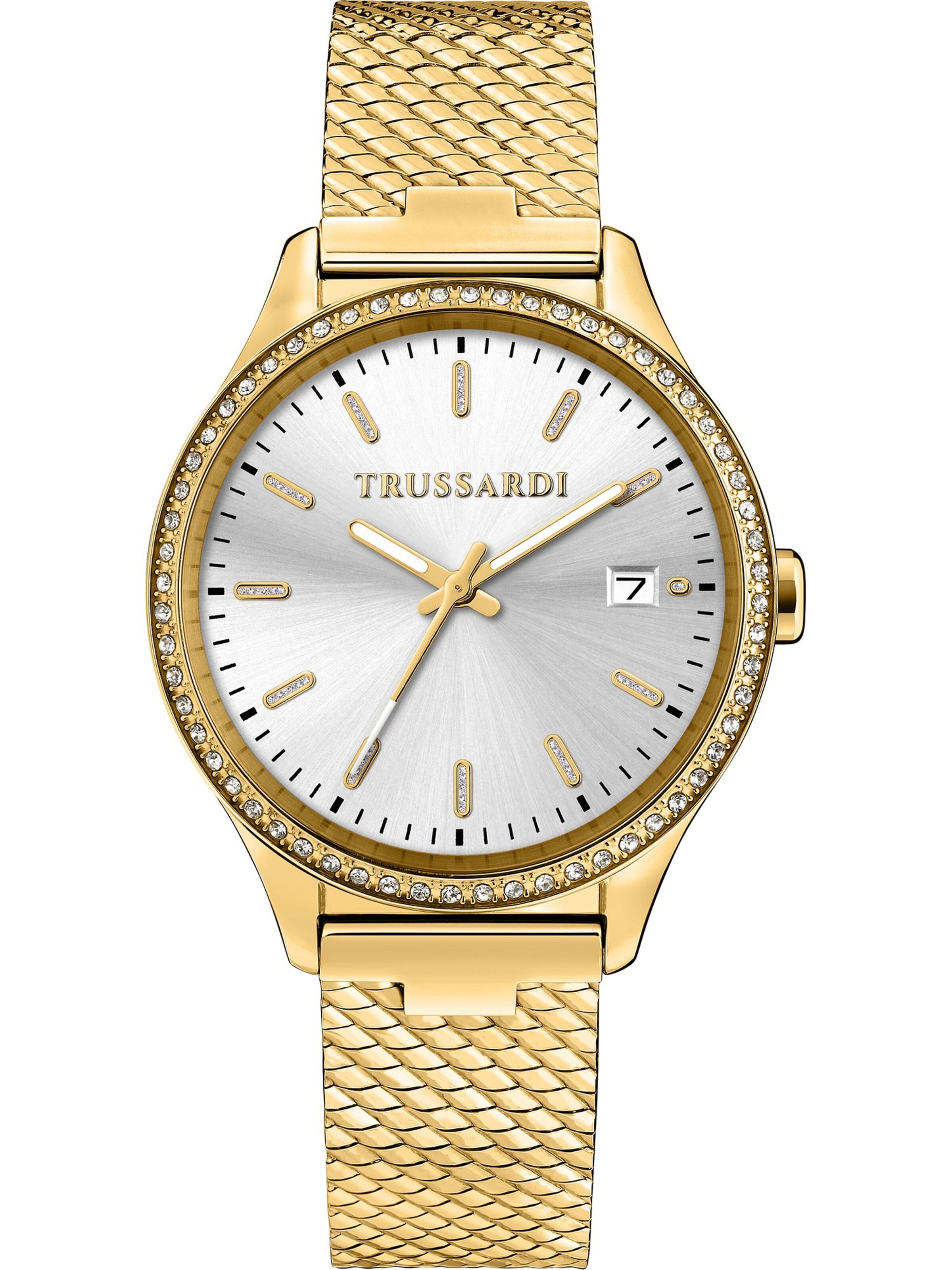 Trussardi Analoguhr in Gold: Vorderseite