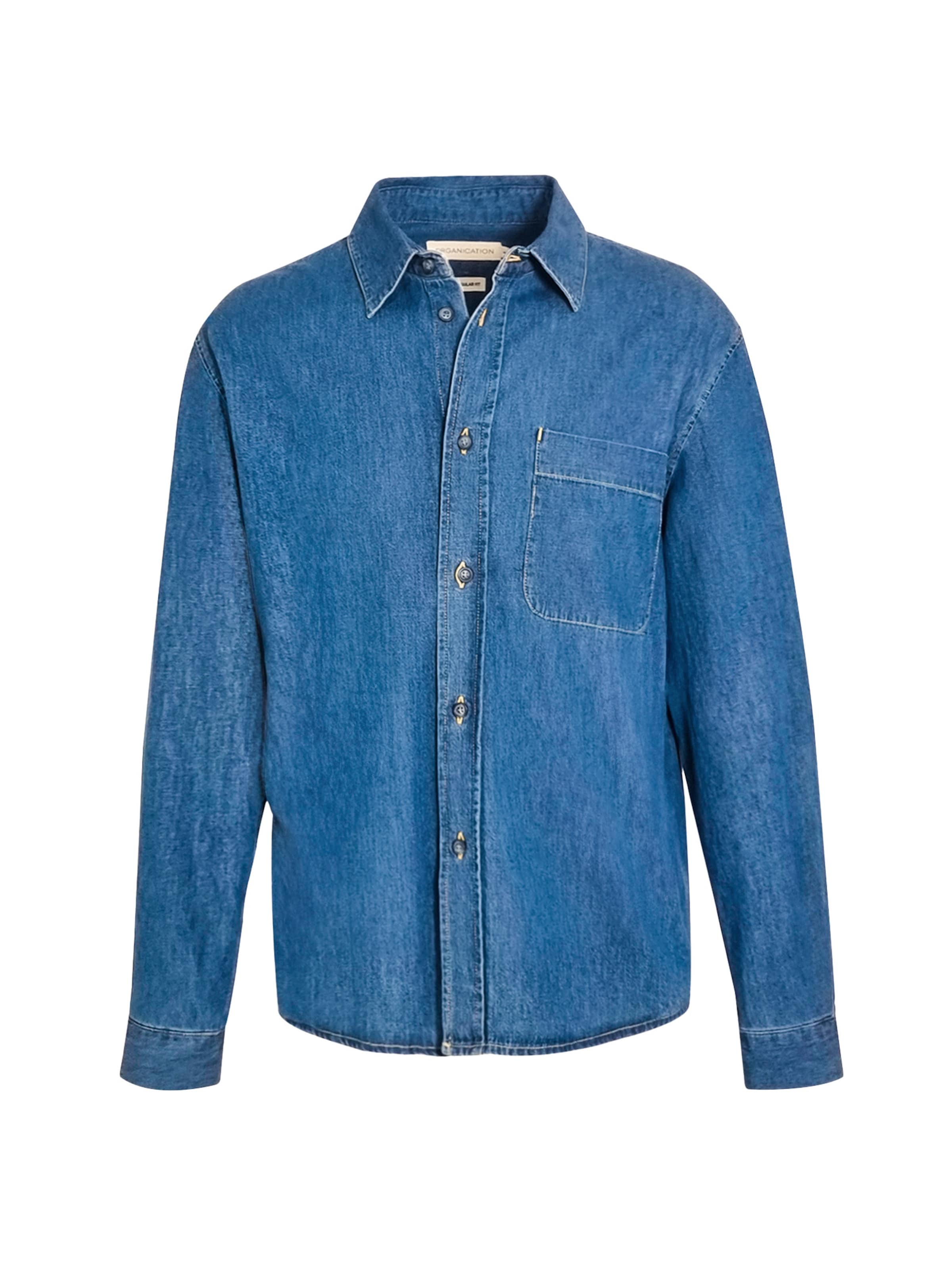 Organication Hemd in Blau: Vorderseite