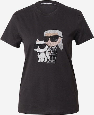 T-shirt Karl Lagerfeld en noir : devant