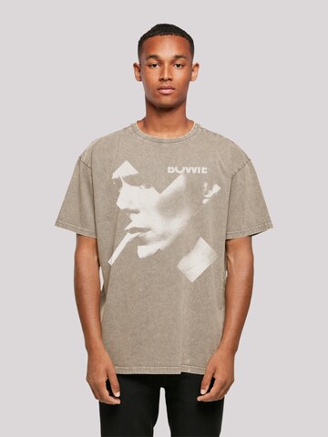 T-Shirt 'David Bowie Smoke' F4NT4STIC en beige : devant