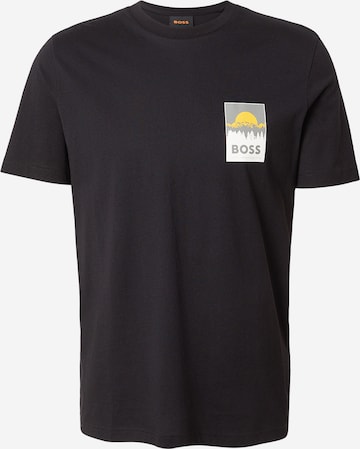 Tricou 'Te_Plain' de la BOSS pe negru: față