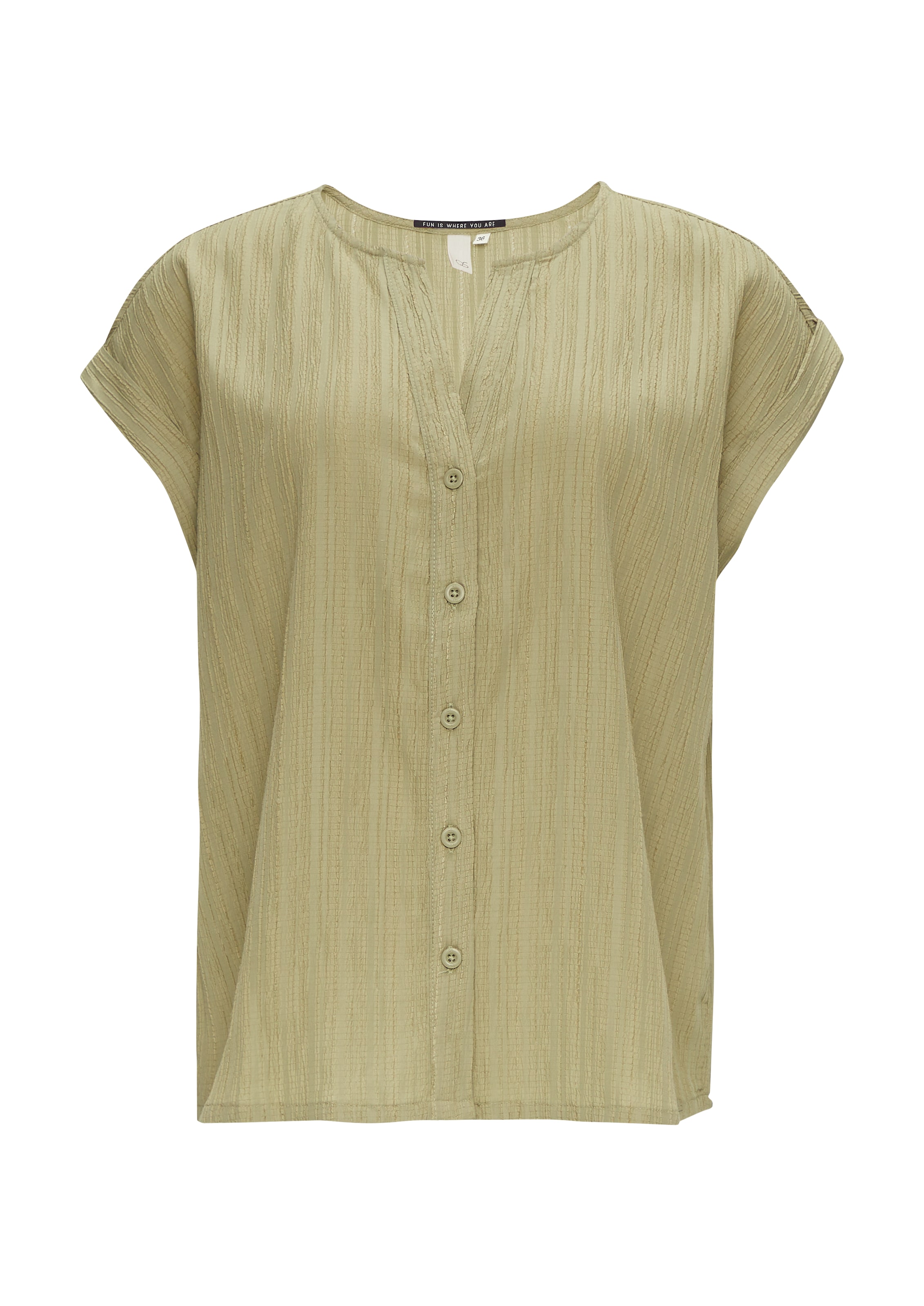 QS Blouse in Groen: voorkant