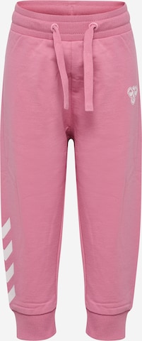 Effilé Pantalon de sport Hummel en rose : devant