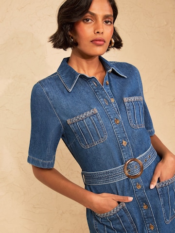 love & roses - Vestido camisero en azul
