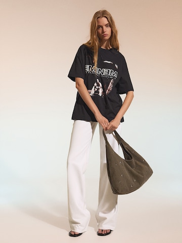 Bershka Тениска в черно