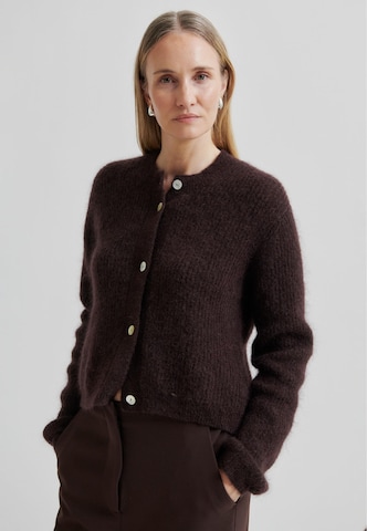 SECOND FEMALE Strickjacke 'Andrea' in Braun: Vorderseite