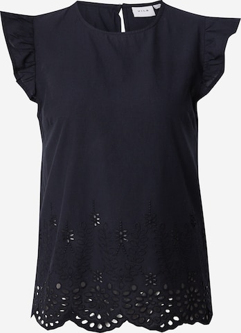 Tricou 'VIHortensa' de la VILA pe negru: față