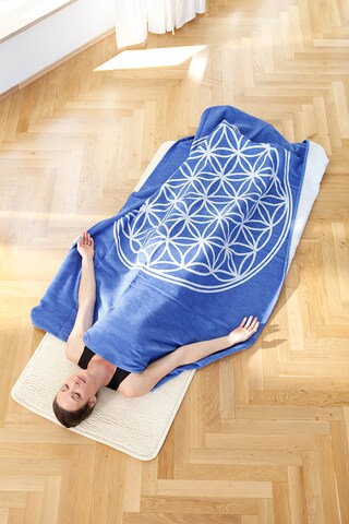 YOGISTAR.COM Decke 'Blume Des Lebens' in Blau