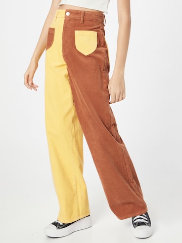 NEON & NYLON Regular Pants 'HOPE' in Brown: front