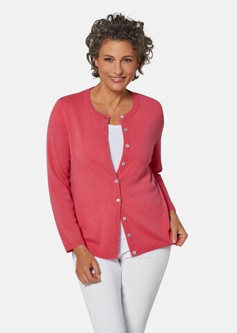 Goldner Strickjacke in Pink: Vorderseite