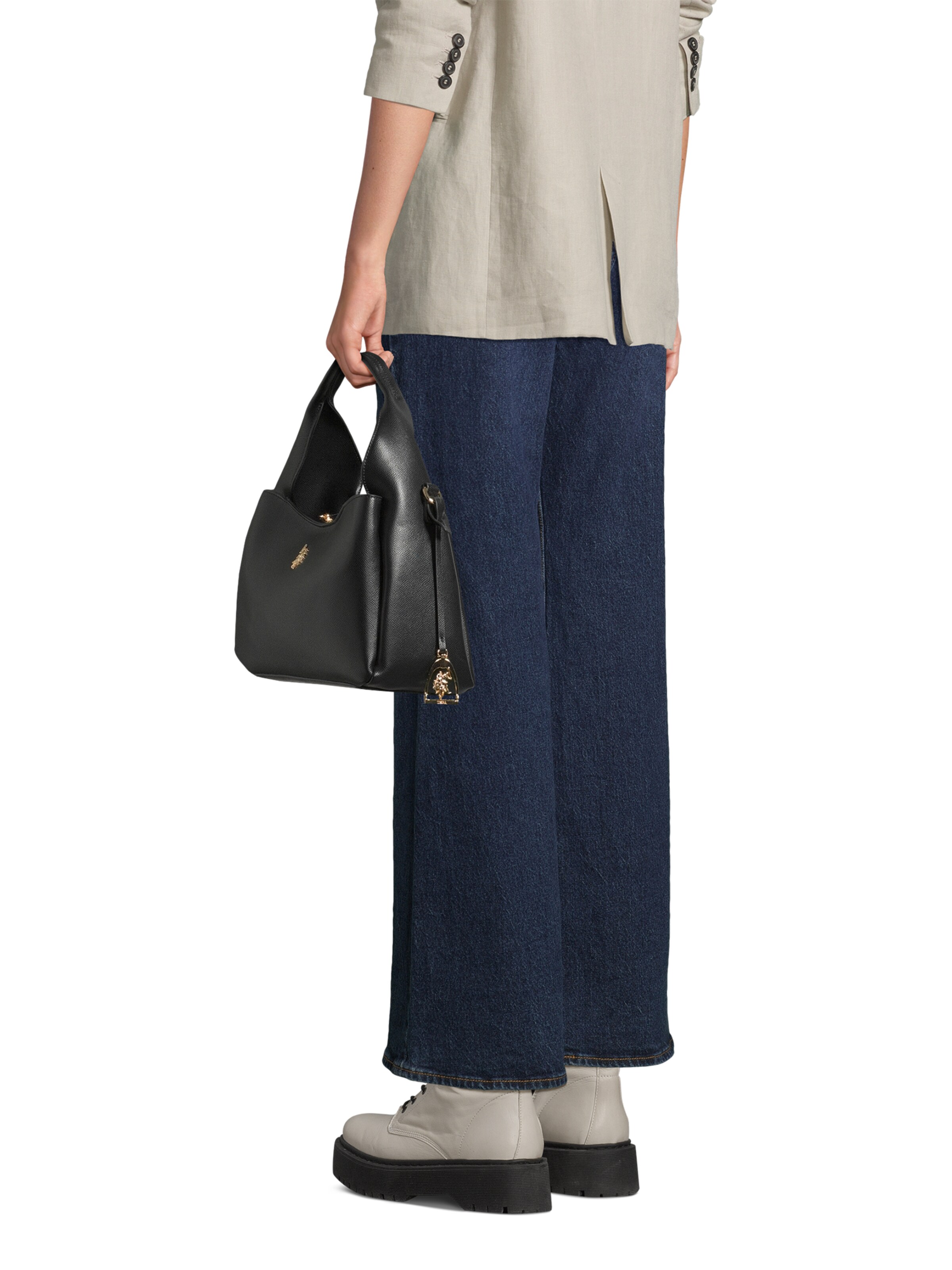 U.S. POLO ASSN. Torba za čez ramo 'Jones' | črna barva