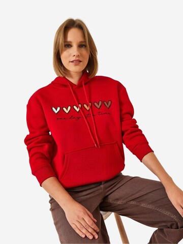 Bianco Lucci Sweatshirt in Rot