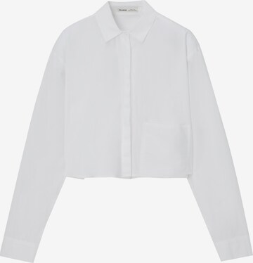 Pull&Bear Blouse in Wit: voorkant